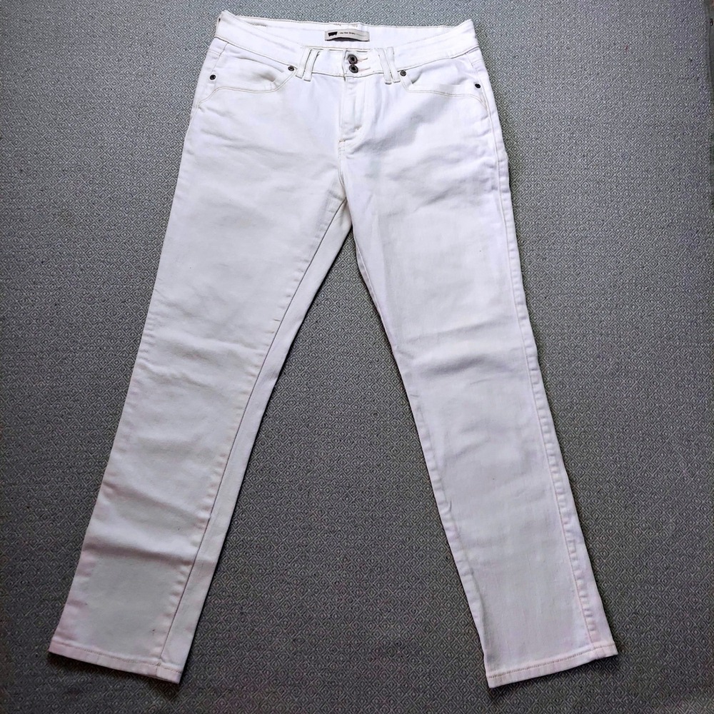Levi's Jeans Womens 12M W31 White Mid Rise Skinny Flap Pocket 55241-0007